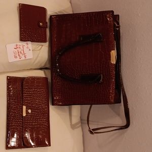 Burgundy Tote 3pc Set
